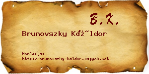 Brunovszky Káldor névjegykártya